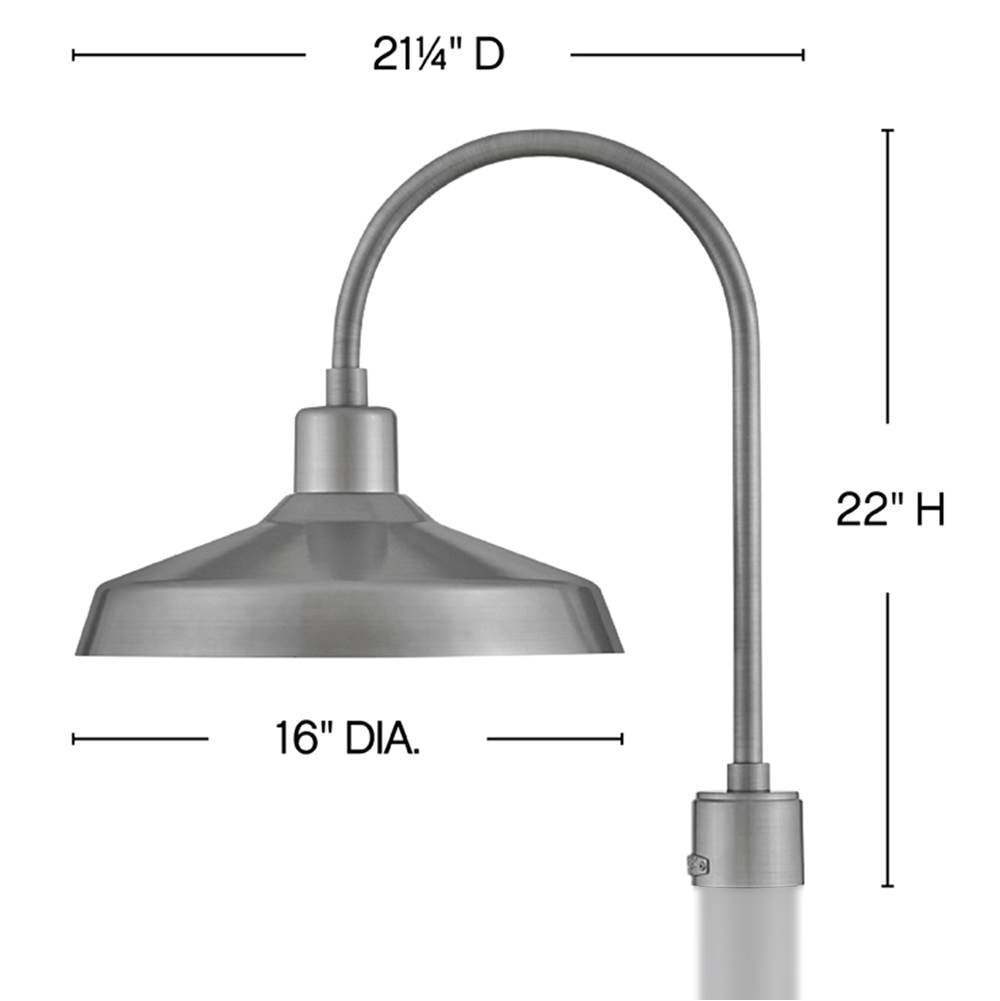 Hinkley Lighting 12071AL Antique Brushed Aluminum Large Post Top Or Pier Mount Lantern Image 2