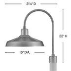Hinkley Lighting 12071AL Antique Brushed Aluminum Large Post Top Or Pier Mount Lantern Image 2