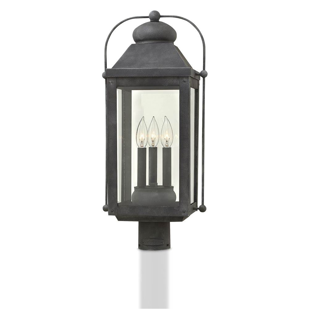 Hinkley Lighting 1851DZ Aged Zinc Large Post Top Or Pier Mount Lantern Image 2