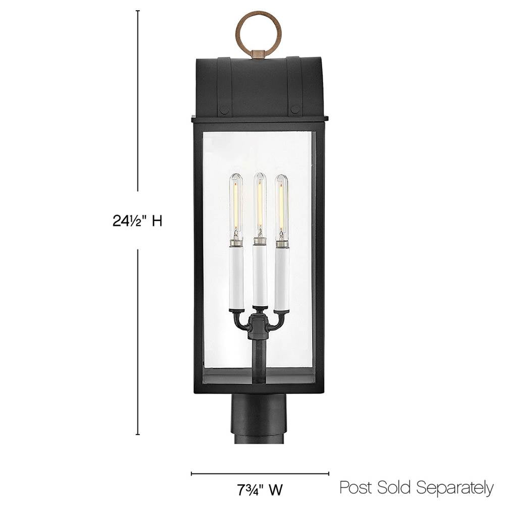 Hinkley Lighting 10661BK-BU Black Large Post Lantern Image 2