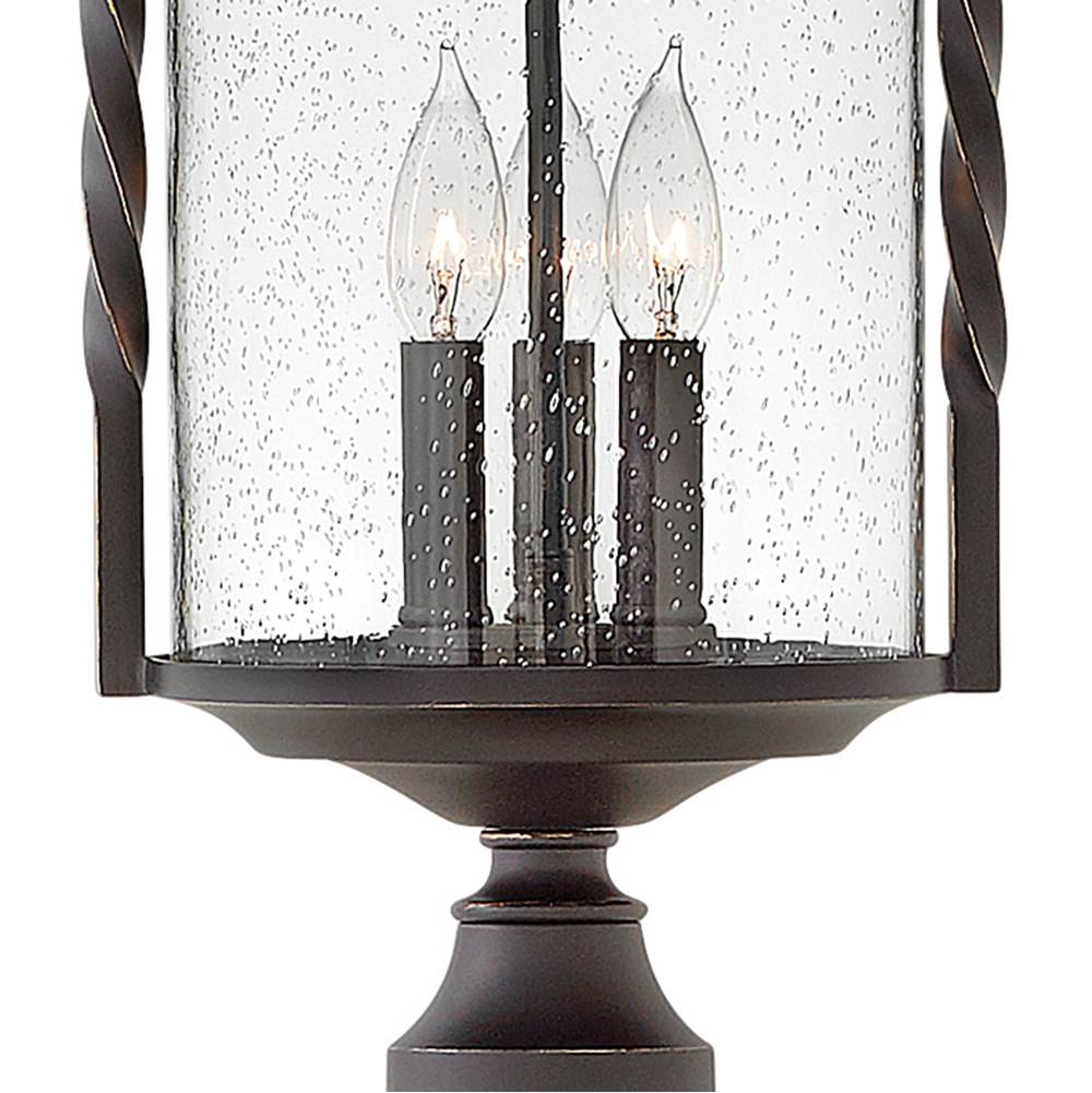 Hinkley Lighting 1141OL-CL Olde Black with Clear Seedy glass Large Post Top Or Pier Mount Lantern Image 3
