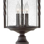 Hinkley Lighting 1141OL-CL Olde Black with Clear Seedy glass Large Post Top Or Pier Mount Lantern Image 3