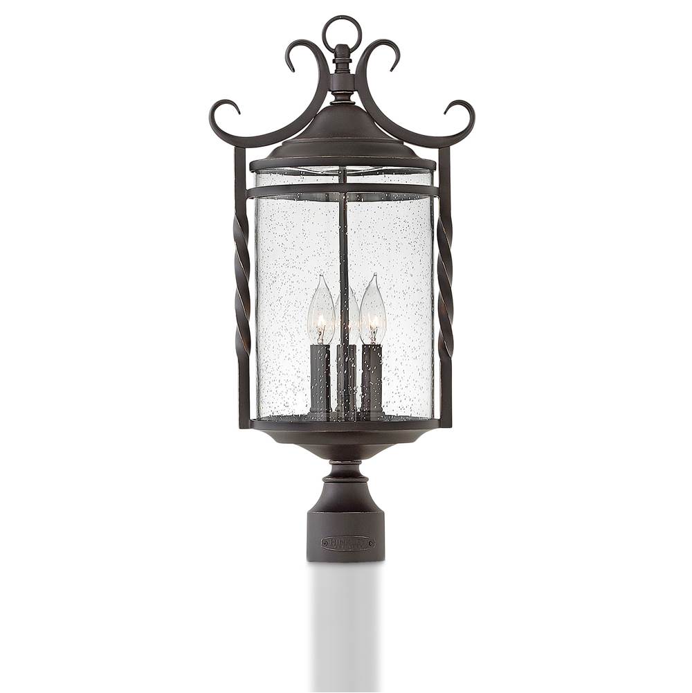 Hinkley Lighting 1141OL-CL Olde Black with Clear Seedy glass Large Post Top Or Pier Mount Lantern Image 2
