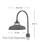 Hinkley Lighting 1191DZ Aged Zinc Medium Post Mount Lantern Image 2