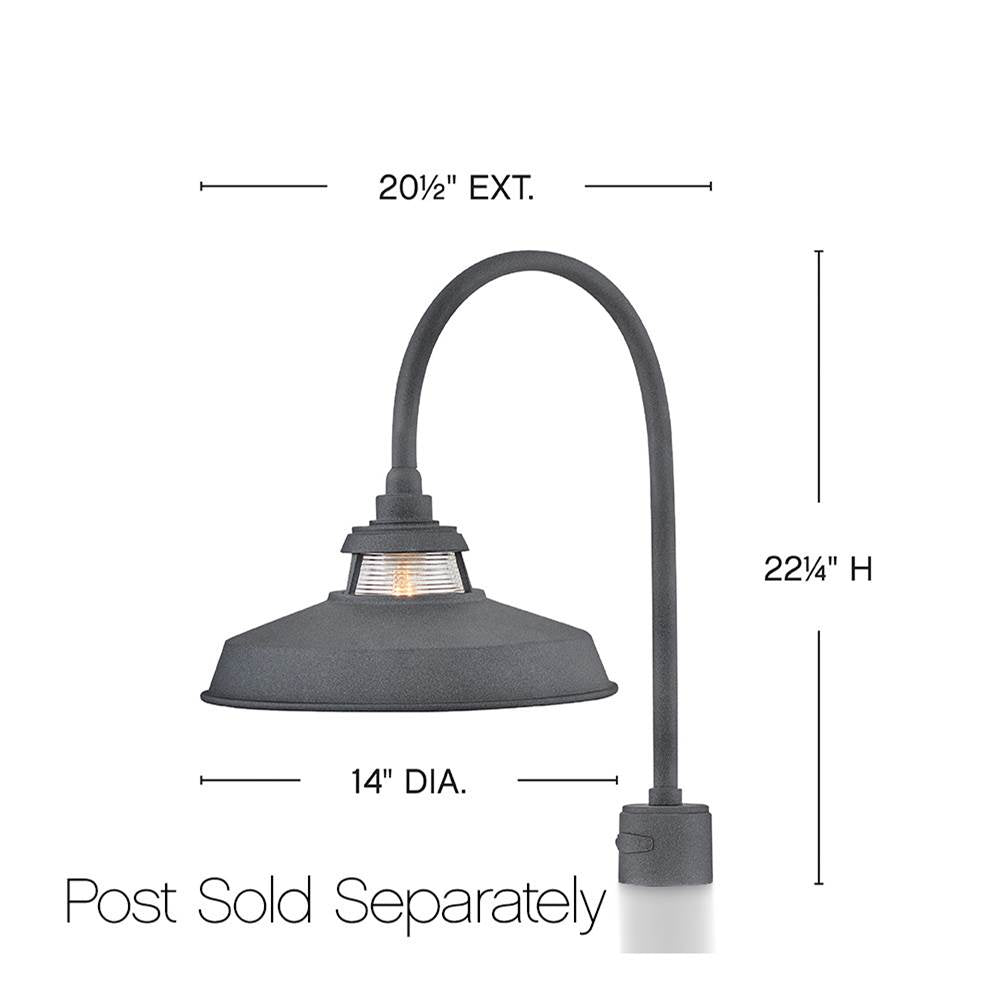 Hinkley Lighting 1191DZ Aged Zinc Medium Post Mount Lantern Image 2