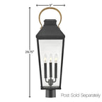 Hinkley Lighting 17501BK Black Large Post Top Or Pier Mount Lantern Image 2