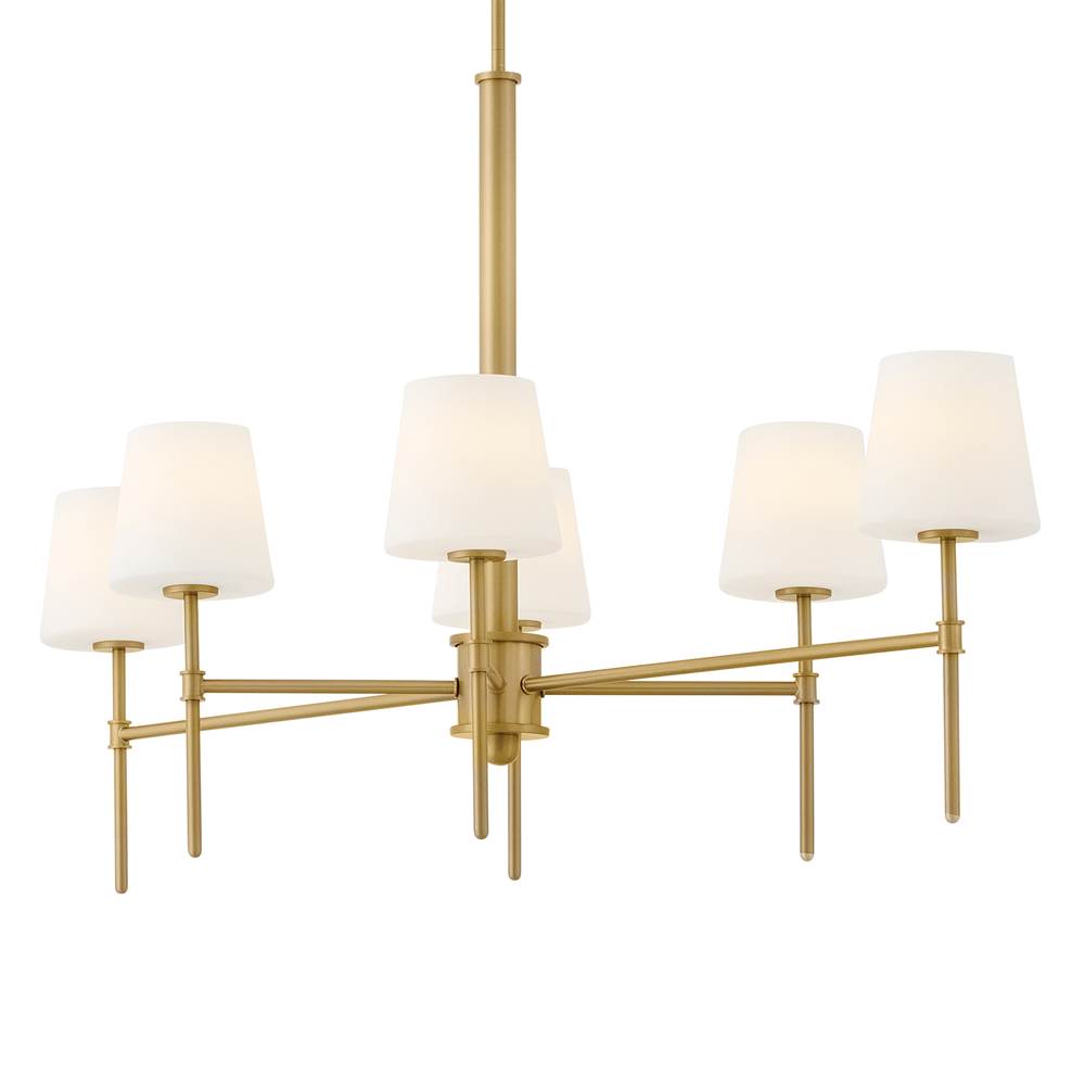 Hinkley Lighting 46955LCB Lacquered Brass Medium Six Light Linear Image 5