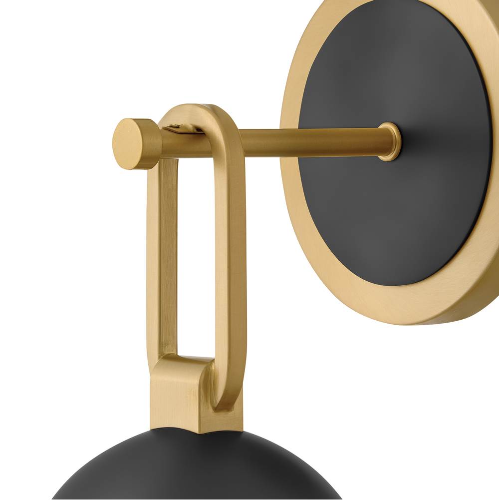 Hinkley Lighting 54560LCB-BK Lacquered Brass Medium Single Light Sconce Image 5