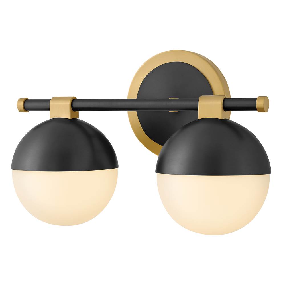 Hinkley Lighting 54562LCB-BK Lacquered Brass Small Two Light Vanity Image 3