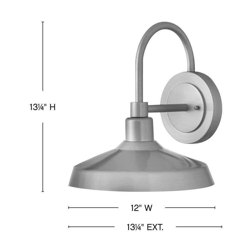 Hinkley Lighting 12075AL Antique Brushed Aluminum Medium Wall Mount Barn Light Image 2