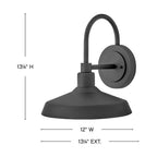 Hinkley Lighting 12075BK Black Medium Wall Mount Barn Light Image 2