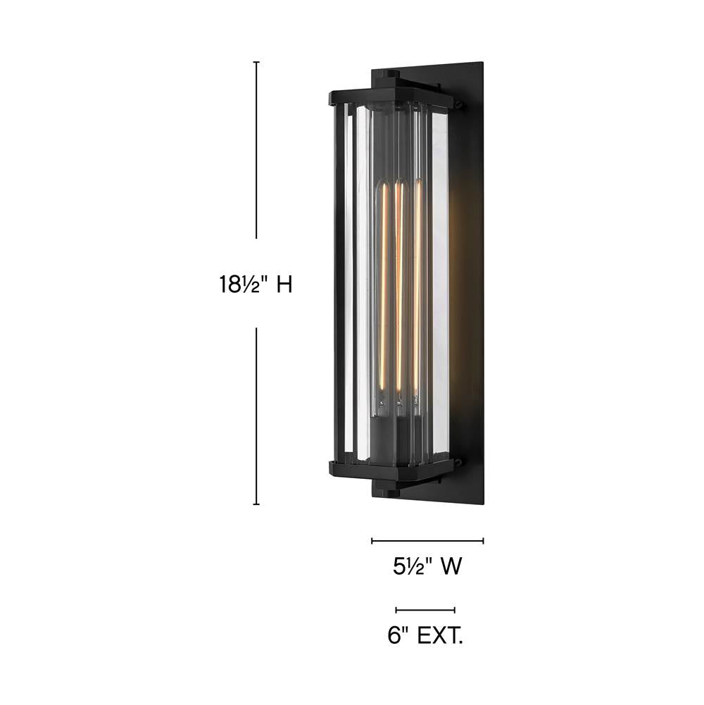 Hinkley Lighting 26594BK-LL Black Medium Wall Mount Lantern Image 2