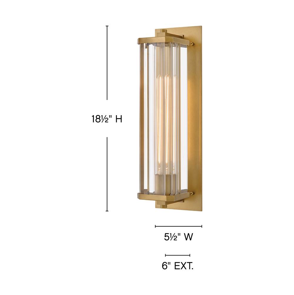 Hinkley Lighting 26594HB-LL Heritage Brass Medium Wall Mount Lantern Image 2