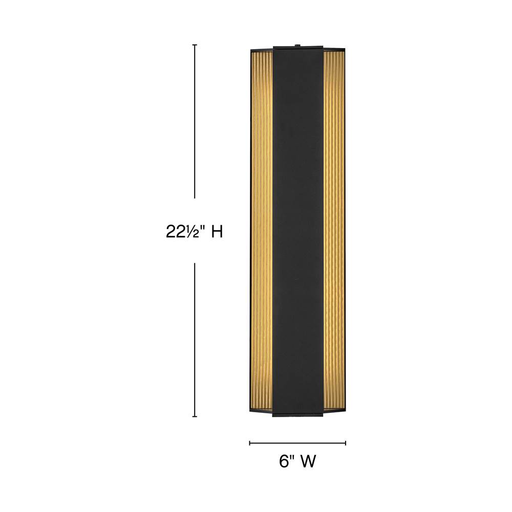 Hinkley Lighting 27584BK Black Large Led Wall Sconce Image 2