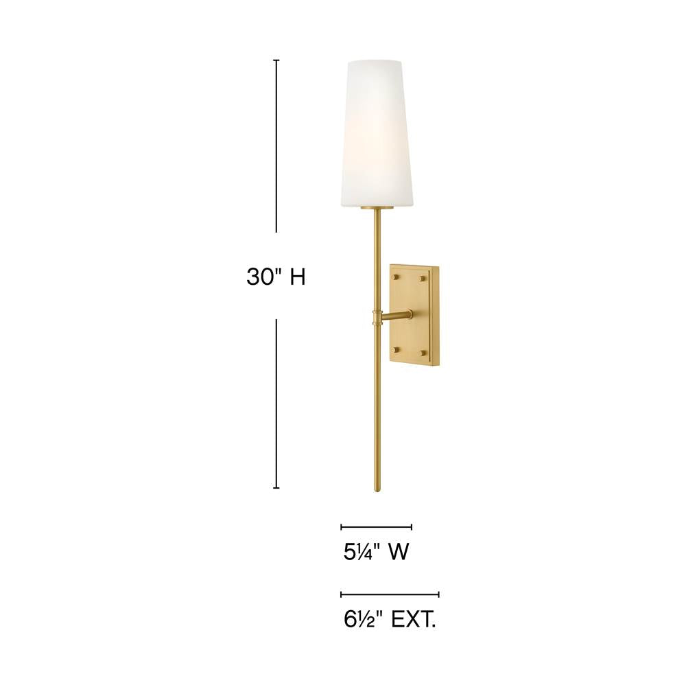 Hinkley Lighting 46951LCB Lacquered Brass Medium Single Light Sconce Image 2