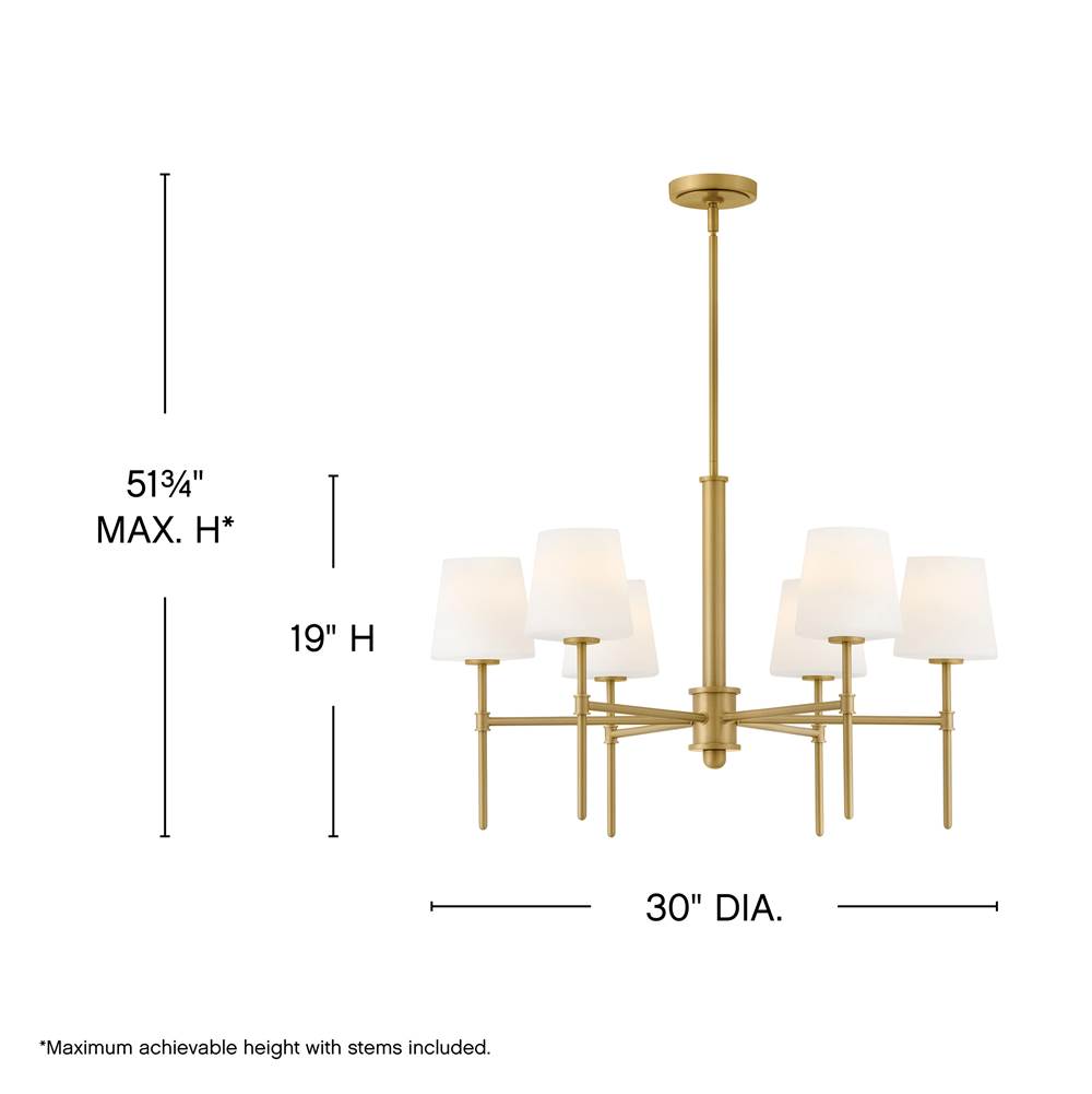 Hinkley Lighting 46954LCB Lacquered Brass Medium Chandelier Image 2