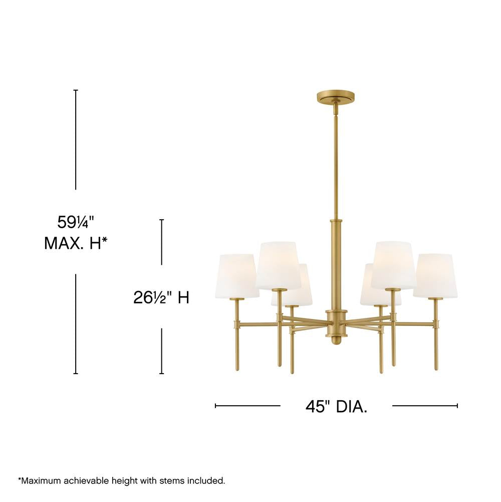 Hinkley Lighting 46955LCB Lacquered Brass Medium Six Light Linear Image 2