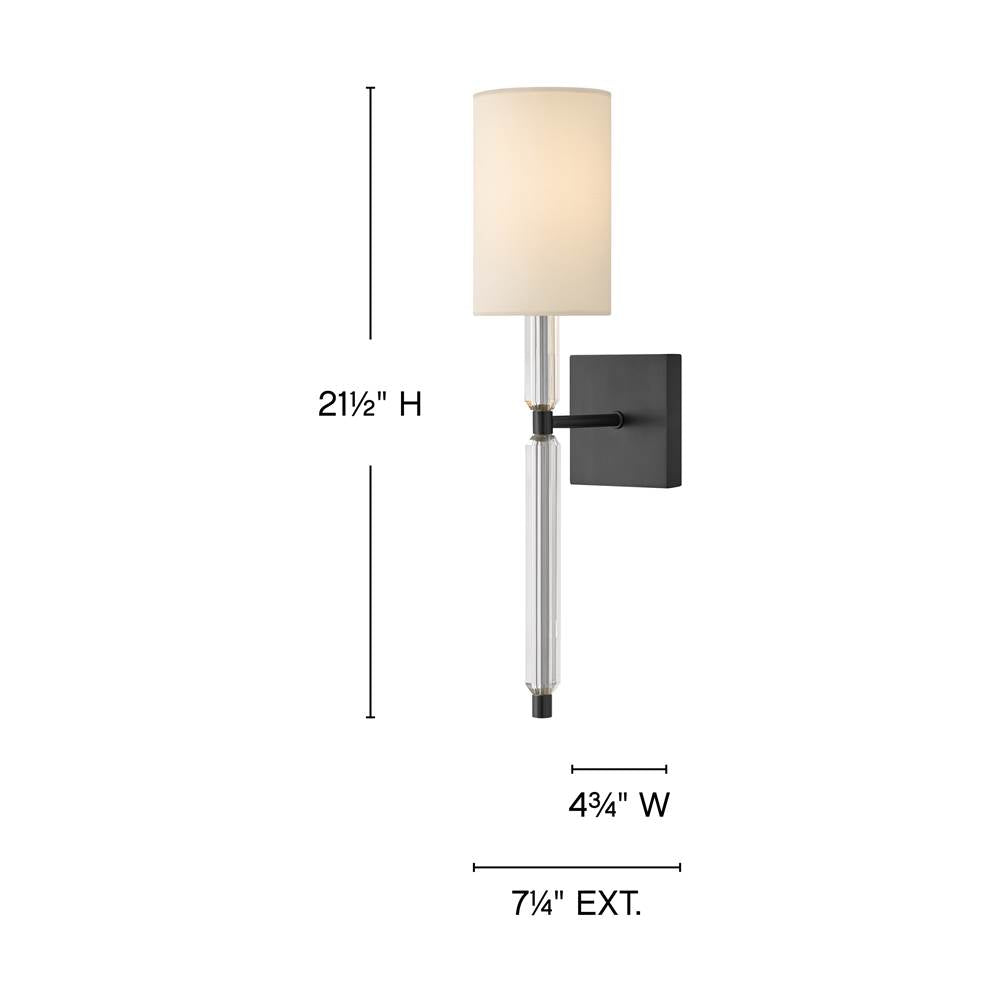 Hinkley Lighting 47611BK Black Large Single Light Sconce Image 2
