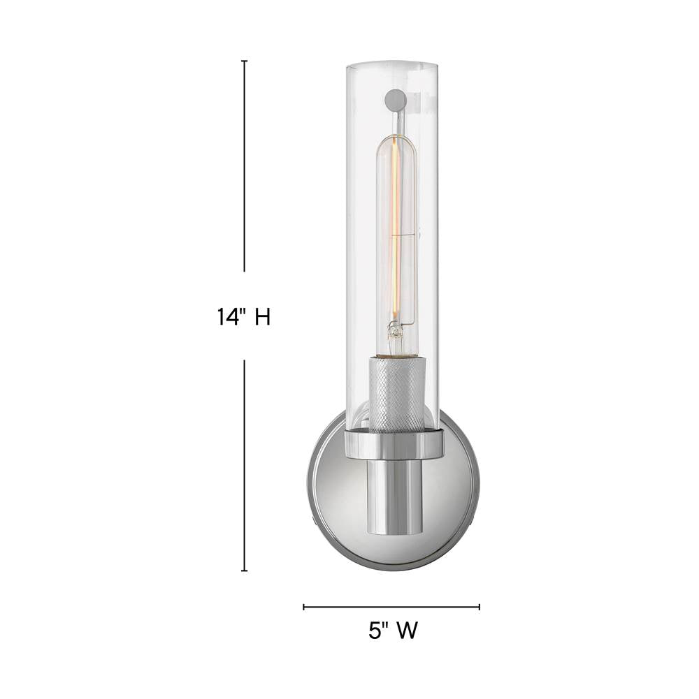 Hinkley Lighting 51450CM Chrome Medium Single Light Sconce Image 2
