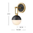 Hinkley Lighting 54560LCB-BK Lacquered Brass Medium Single Light Sconce Image 2