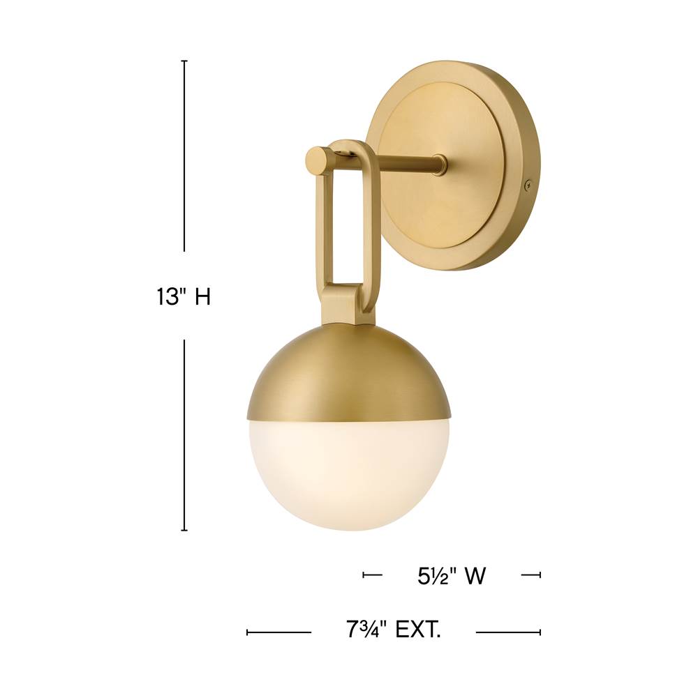 Hinkley Lighting 54560LCB Lacquered Brass Medium Single Light Sconce Image 2