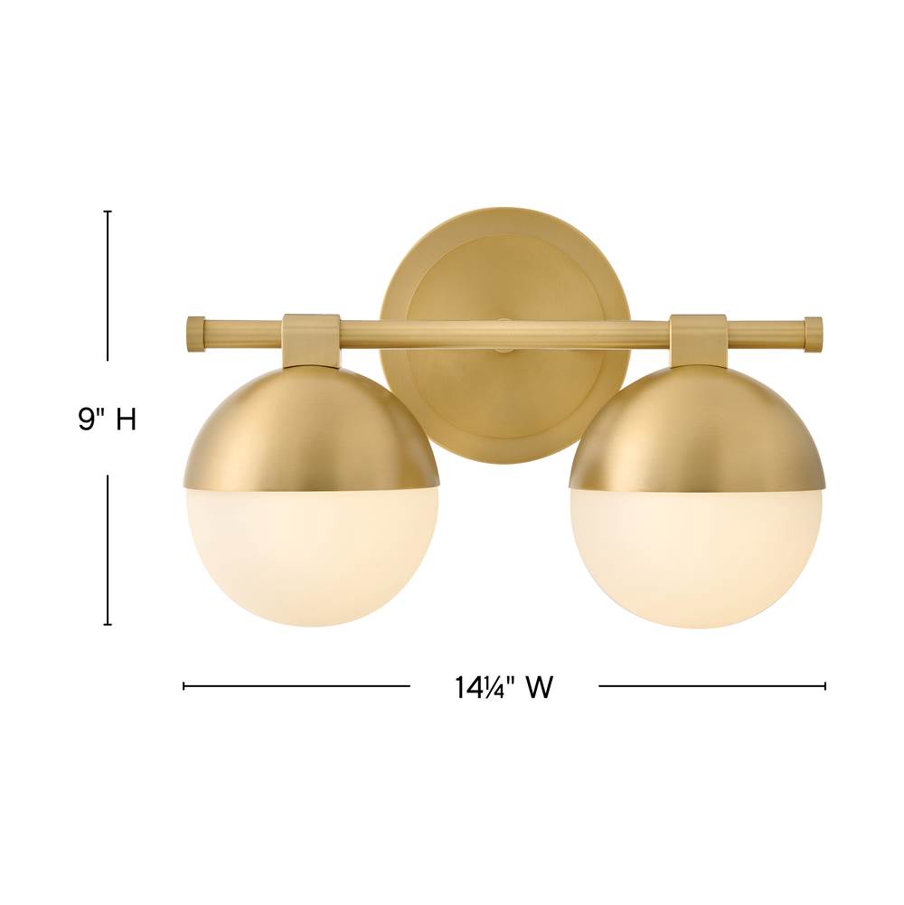 Hinkley Lighting 54562LCB Lacquered Brass Small Two Light Vanity Image 2