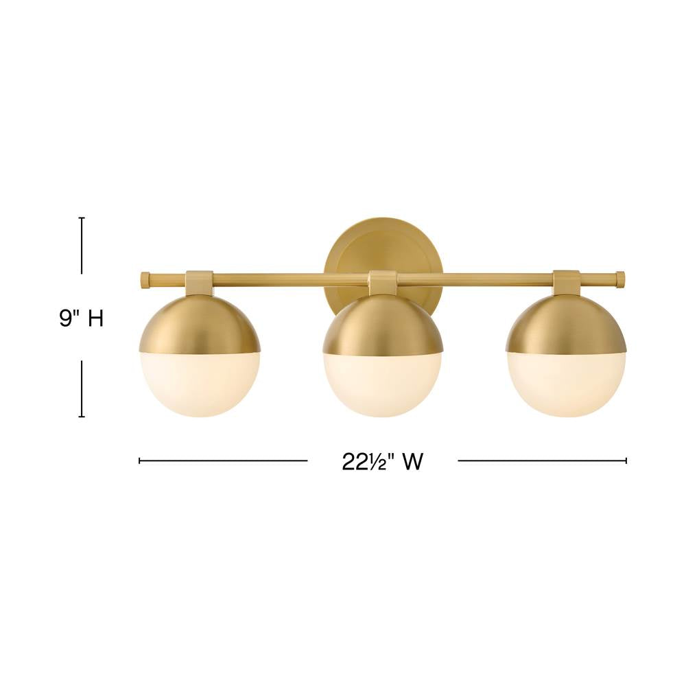 Hinkley Lighting 54563LCB Lacquered Brass Medium Three Light Vanity Image 2