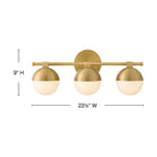 Hinkley Lighting 54563LCB Lacquered Brass Medium Three Light Vanity Image 2