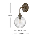 Hinkley Lighting 57410HZ Heritage Bronze Medium Single Light Sconce Image 2