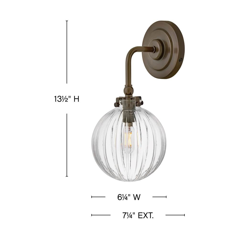 Hinkley Lighting 57410HZ Heritage Bronze Medium Single Light Sconce Image 2
