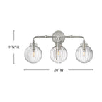 Hinkley Lighting 57413PN Polished Nickel Medium Three Light Vanity Image 2