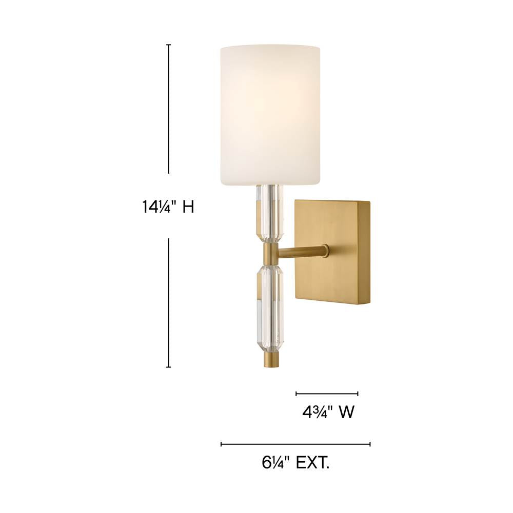 Hinkley Lighting 57610LCB Lacquered Brass Medium Single Light Sconce Image 2