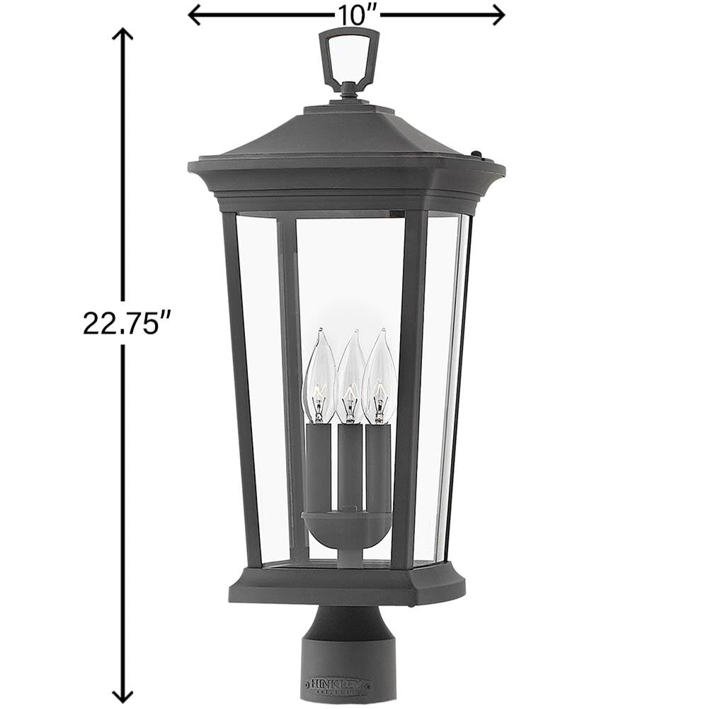 Hinkley Lighting 2361MB Museum Black Large Post Top Or Pier Mount Lantern Image 2