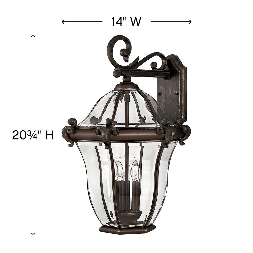 Hinkley Lighting San Clemente Large Wall Mount Lantern