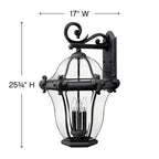 Hinkley Lighting San Clemente Extra Large Wall Mount Lantern