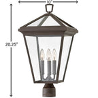 Hinkley Lighting 2561OZ-LL Oil Rubbed Bronze Medium Post Top Or Pier Mount Lantern Image 3