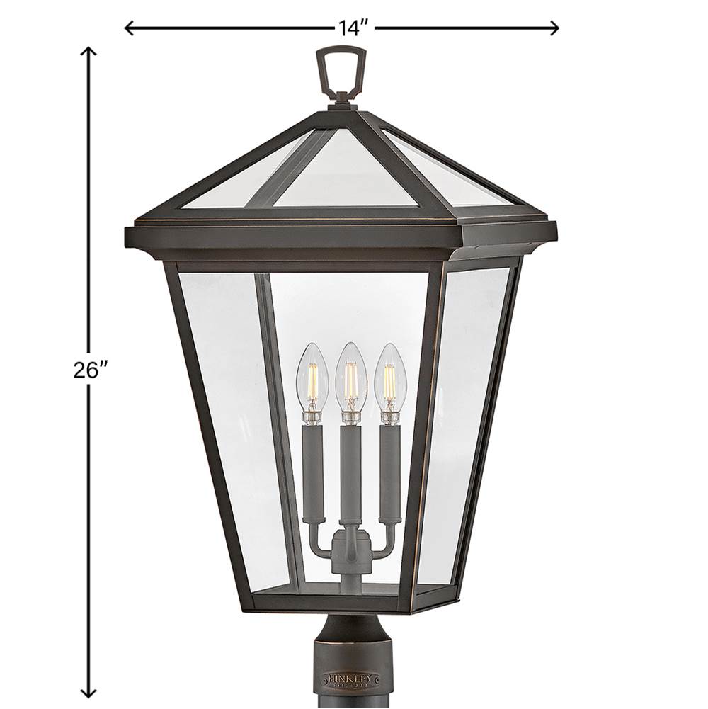 Hinkley Lighting 2563OZ-LL Oil Rubbed Bronze Large Post Top Or Pier Mount Lantern Image 3