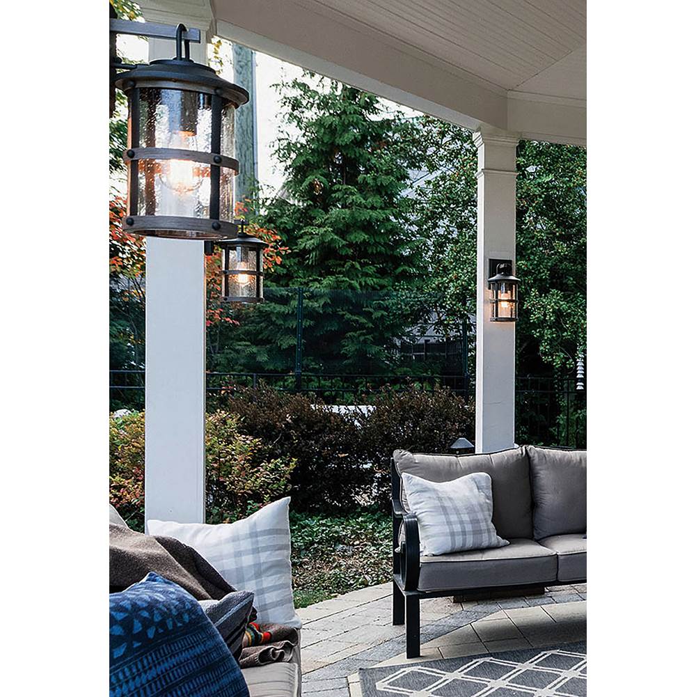 Hinkley Lighting 2680DZ-LL Aged Zinc Small Wall Mount Lantern Image 4