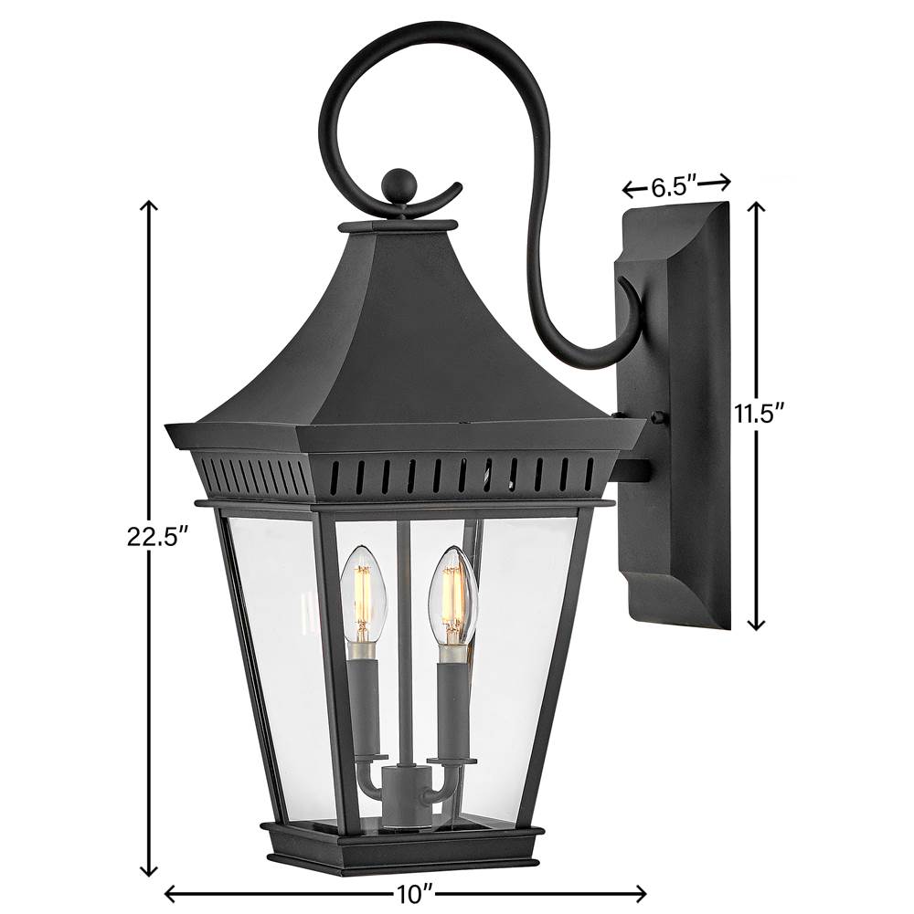 Hinkley Lighting 27090MB Museum Black Medium Wall Mount Lantern Image 4