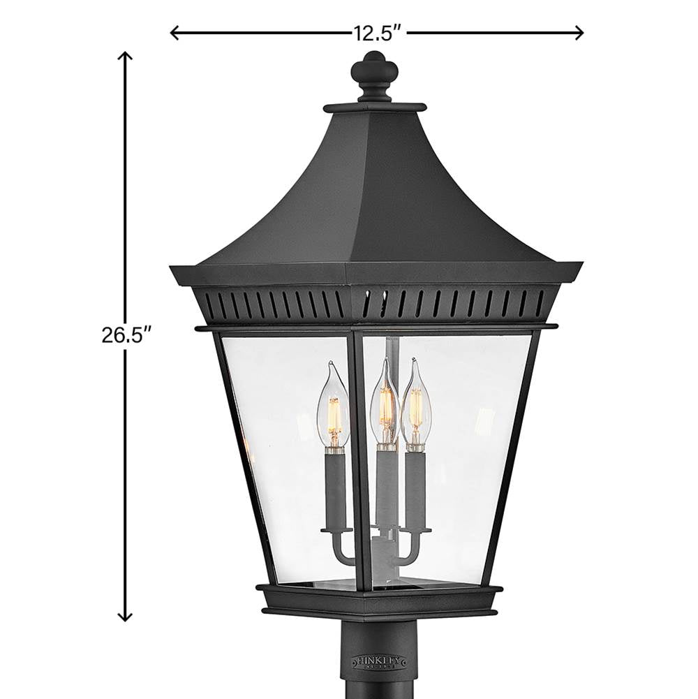 Hinkley Lighting 27091MB Museum Black Large Post Top Or Pier Mount Lantern Image 2