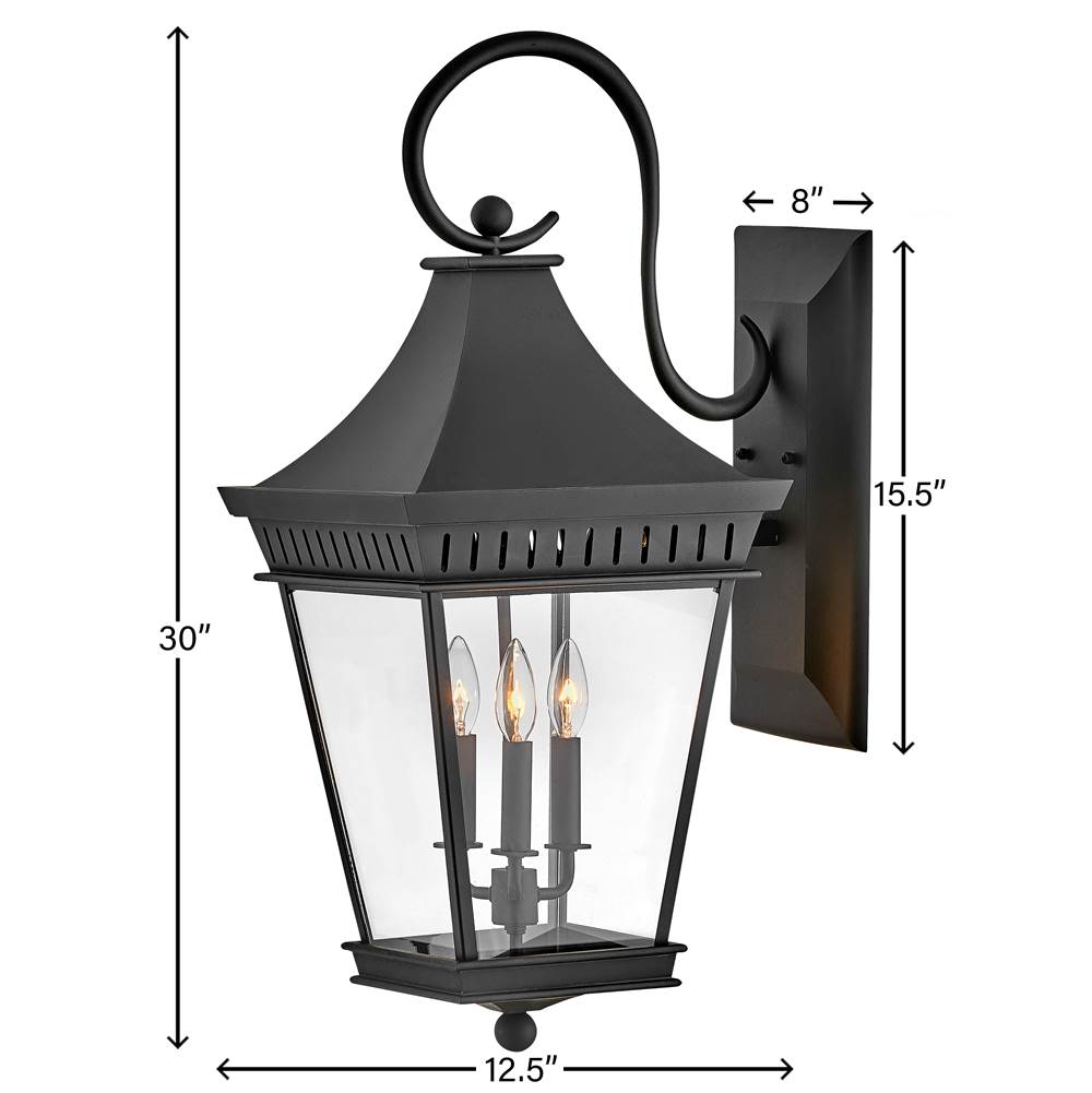 Hinkley Lighting 27094MB Museum Black Large Wall Mount Lantern Image 4