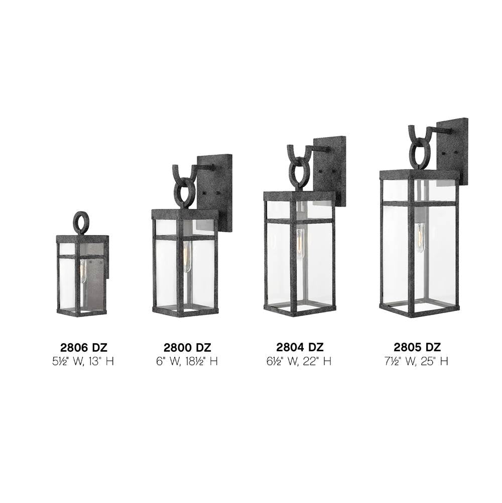 Hinkley Lighting 2805DZ Aged Zinc Large Wall Mount Lantern Image 6