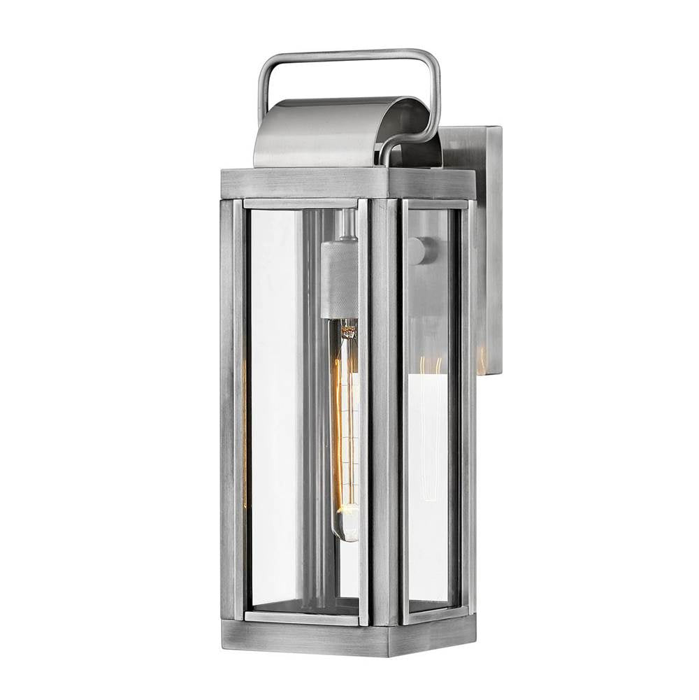 Hinkley Lighting 2840AL-LL Antique Brushed Aluminum Small Wall Mount Lantern Image 1