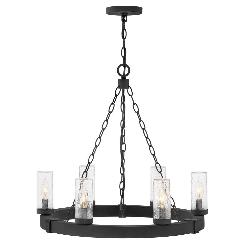 Hinkley Lighting 29206BK-LV Black Medium Single Tier Chandelier 12v Image 1