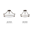Hinkley Lighting 3221OB-WH Olde Bronze with Etched White glass Large Semi-flush Mount Image 2