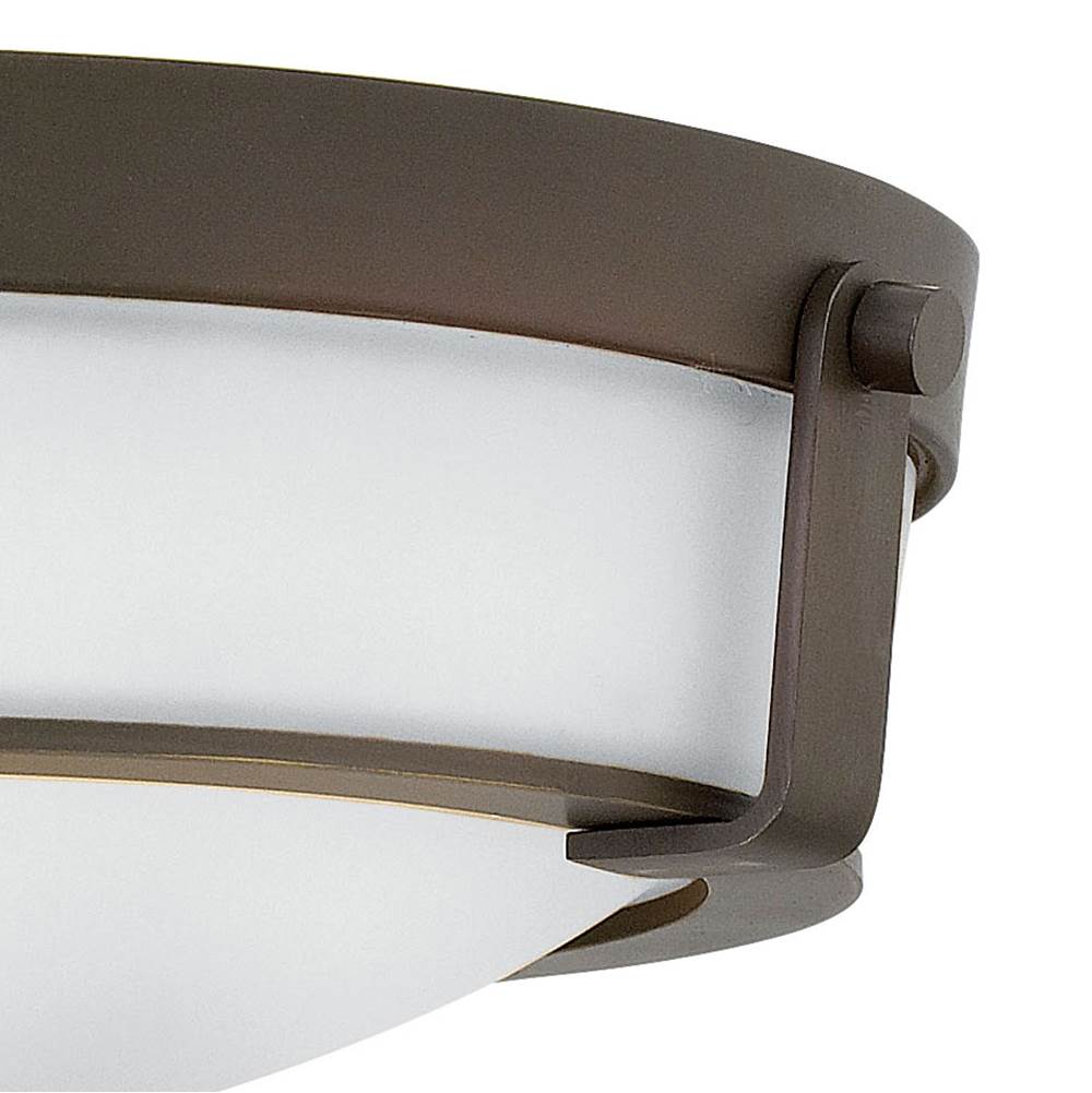 Hinkley Lighting 3225OB-WH Olde Bronze with Etched White glass Medium Flush Mount Image 3