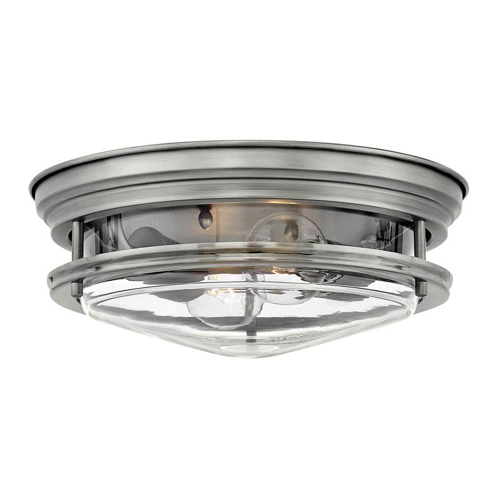 Hinkley Lighting 3302AN-CL Antique Nickel with Clear glass Medium Flush Mount Image 1