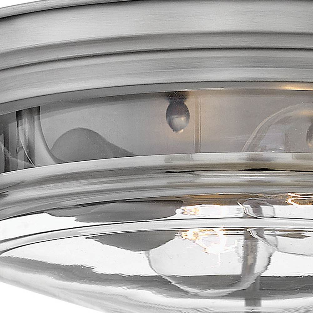 Hinkley Lighting 3302AN-CL Antique Nickel with Clear glass Medium Flush Mount Image 2