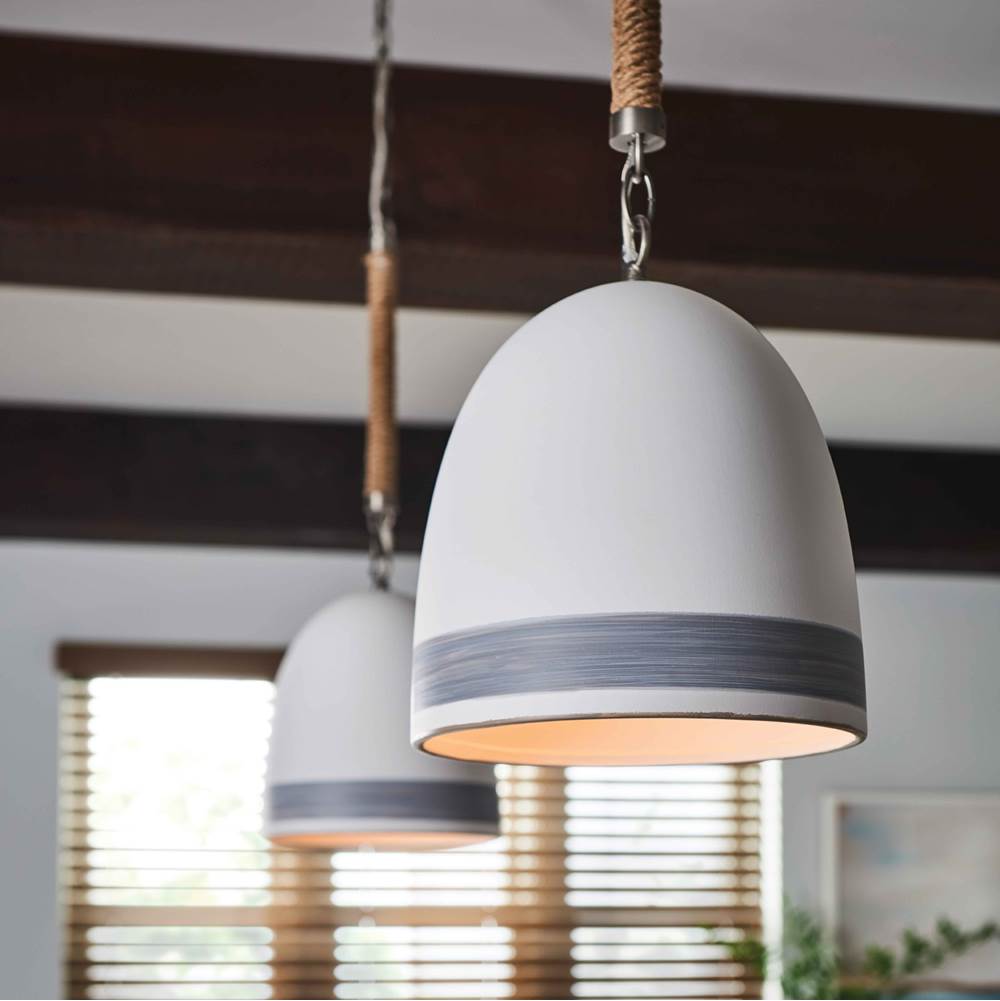 Hinkley Lighting 3364AN-GR Antique Nickel with Grey Stripe Small Pendant Image 3