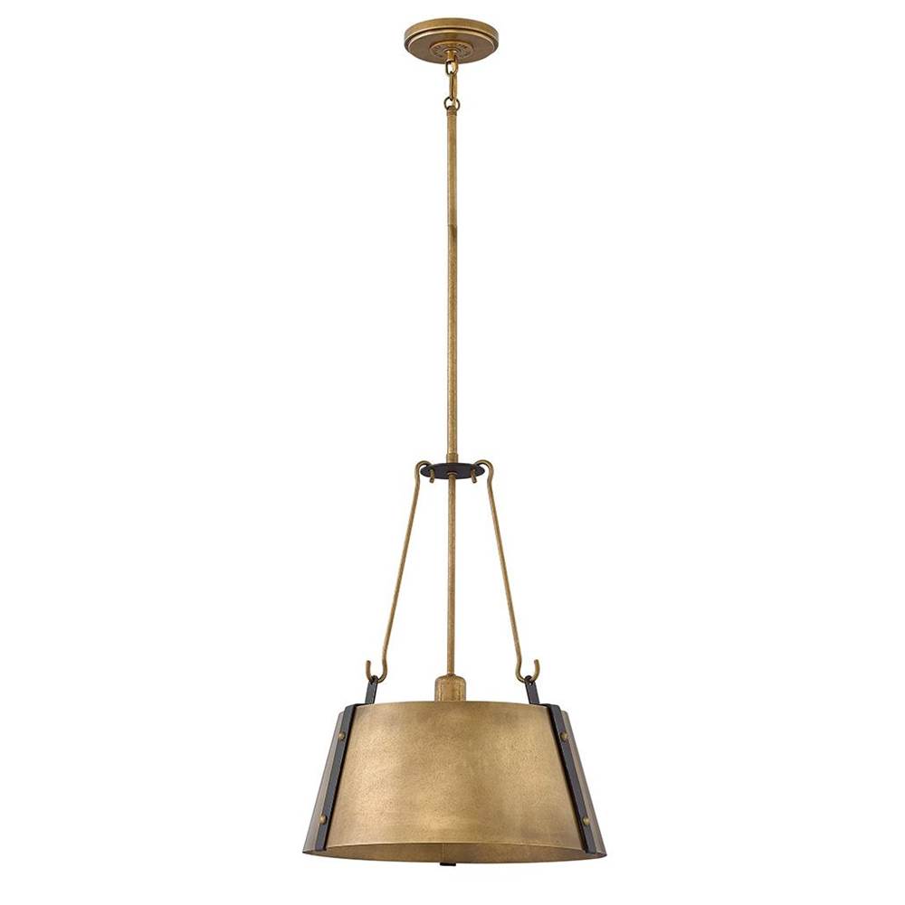 Hinkley Lighting 3394RS Rustic Brass Medium Drum Pendant Image 1